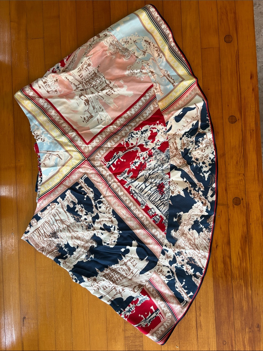 Anthropologie Scenic Patchwork Tank Top in Red, Navy, Cream & Light Blue